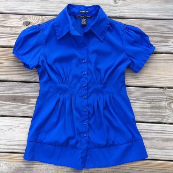 Antilia Femme Tops - Antilia Femme Cobalt Blue Career blouse
